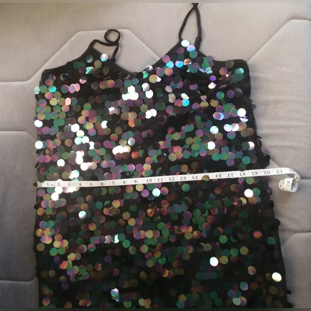 NWT Onlemili S/l Sequins Black Short Party Holiday Sexy Mini Dress - Picture 14 of 16